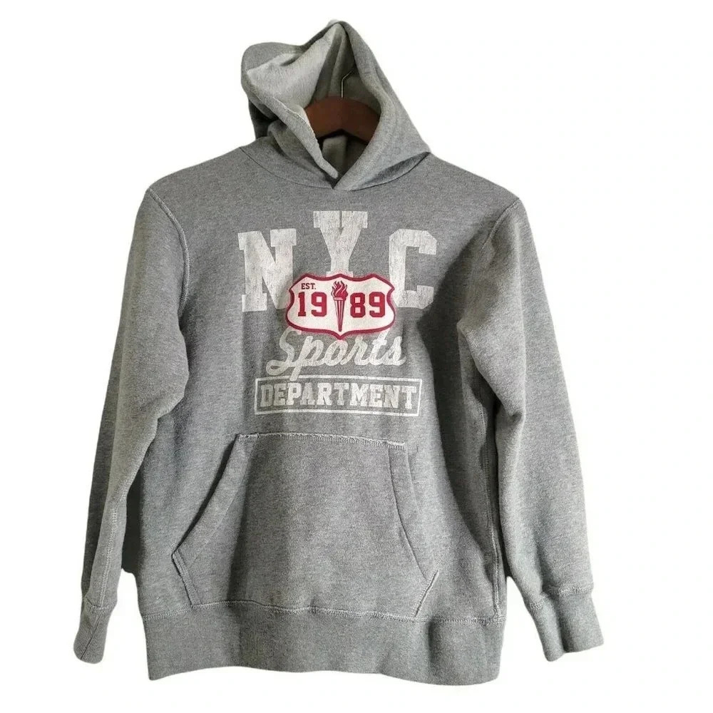 Place Est 1989 fleece sweater Sweatshirt boy Sz L/G (10/12) Hoodie pockets front